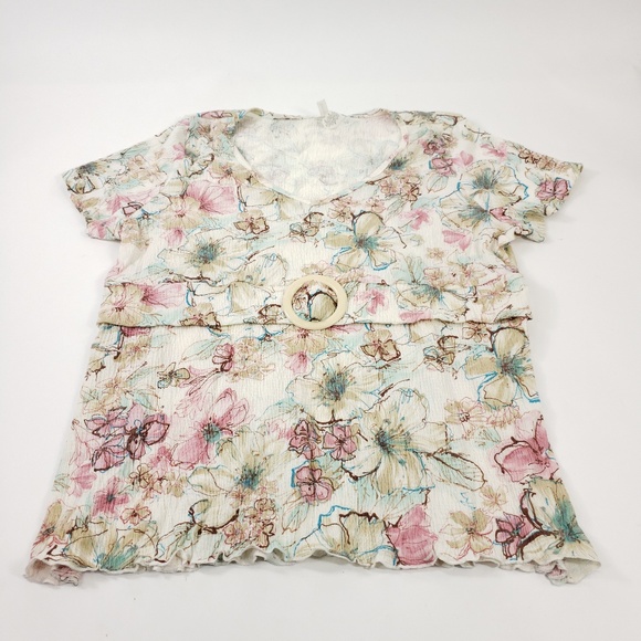 fresh Tops - Fresh Brand Faux-Belt Summer Light Blouse USA